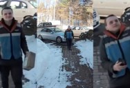 Delivery Driver Accidentally Startles Woman at Her Front Door