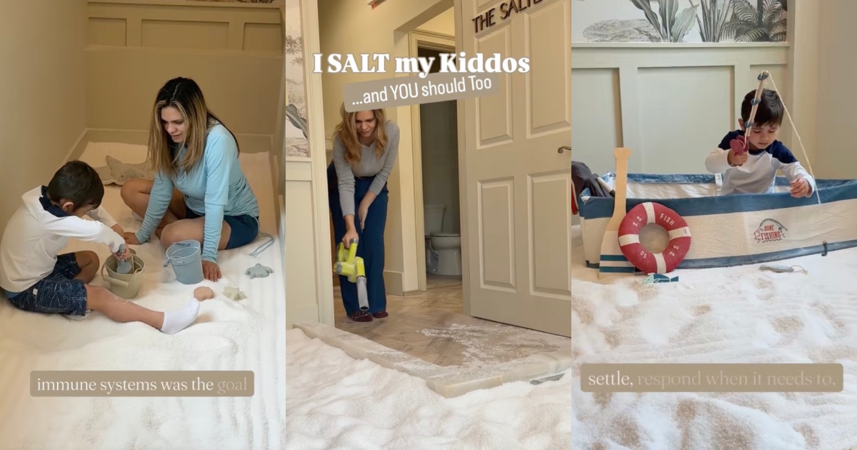 women in a salt room