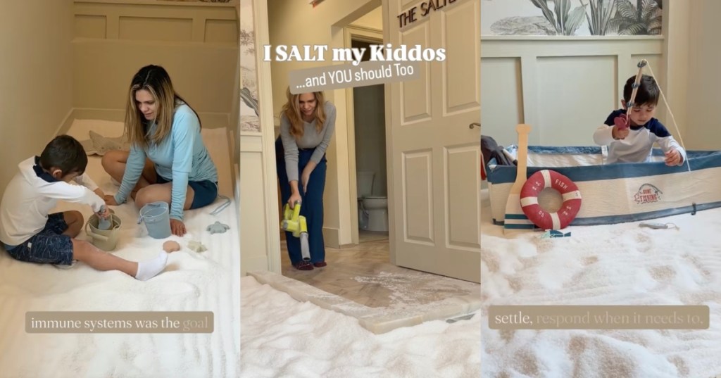 women in a salt room