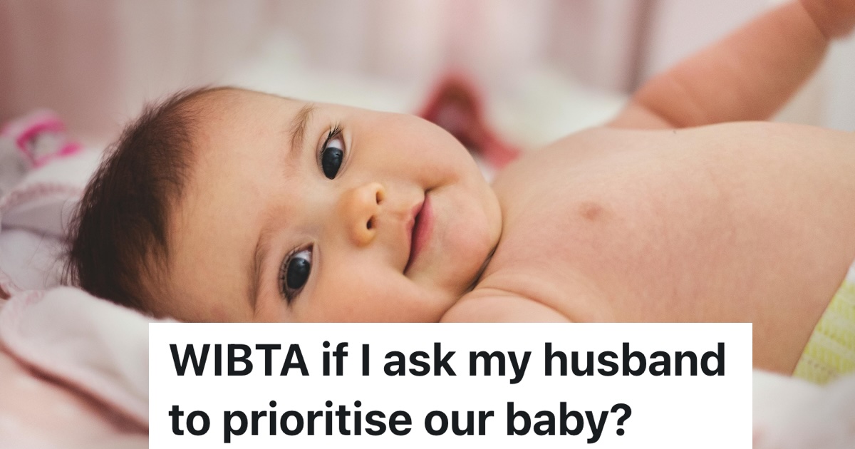 Baby Ends Up Hospitalized, But Husband Still Leaves to Keep Plans With His Older Son, So She Considers Asking Him to Prioritize baby laying on its back looking at camera