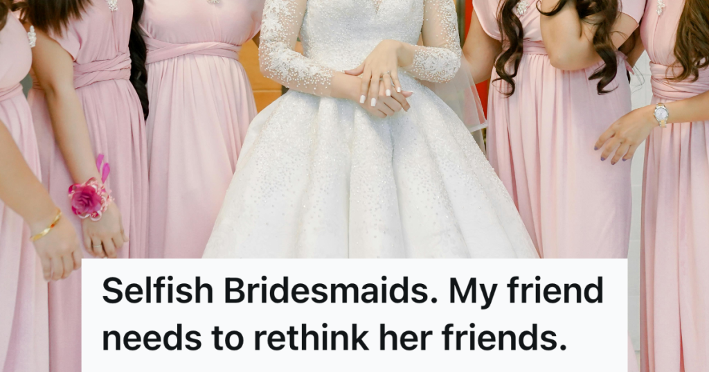 bride surrounded by bridesmaids