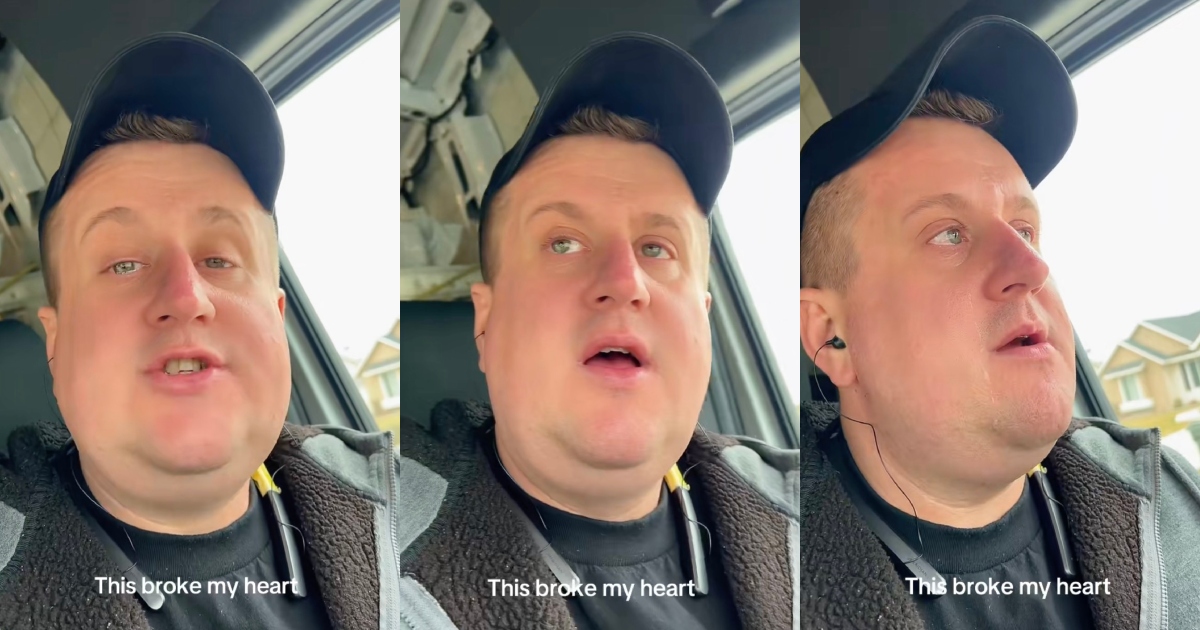 man in his car