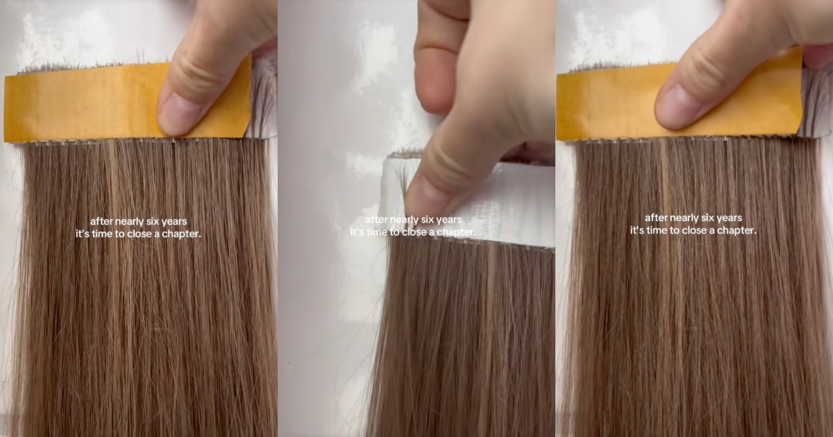 woman collecting her hair