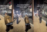 A Woman Yelled At A Man Who Was Following A Group Of Women Down A City Street