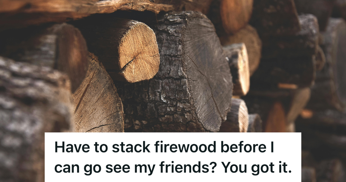 closeup of stacked firewood