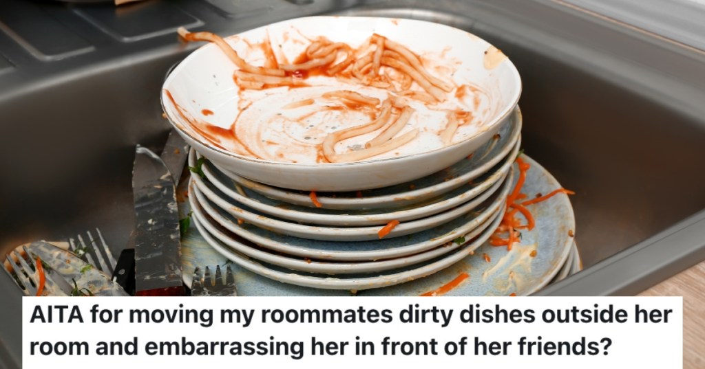 dirty dishes in a sink
