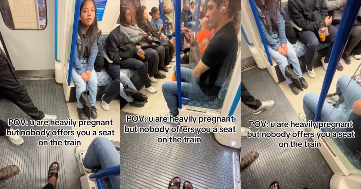 Pregnant Commuter Left Completely Stranded on Packed Train After a Car Full of Passengers Refuses to Offer a Single Seat people on a train
