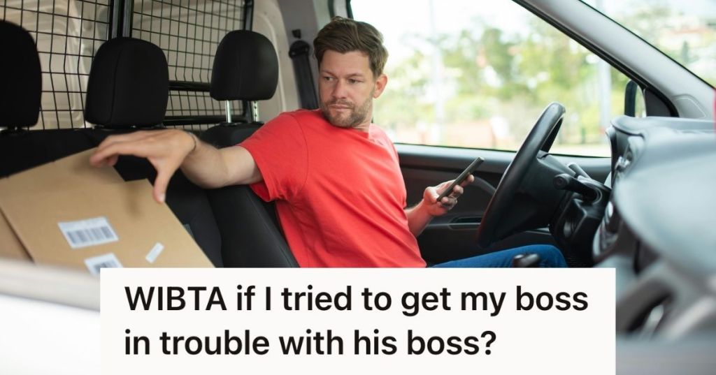 delivery driver in red shirt