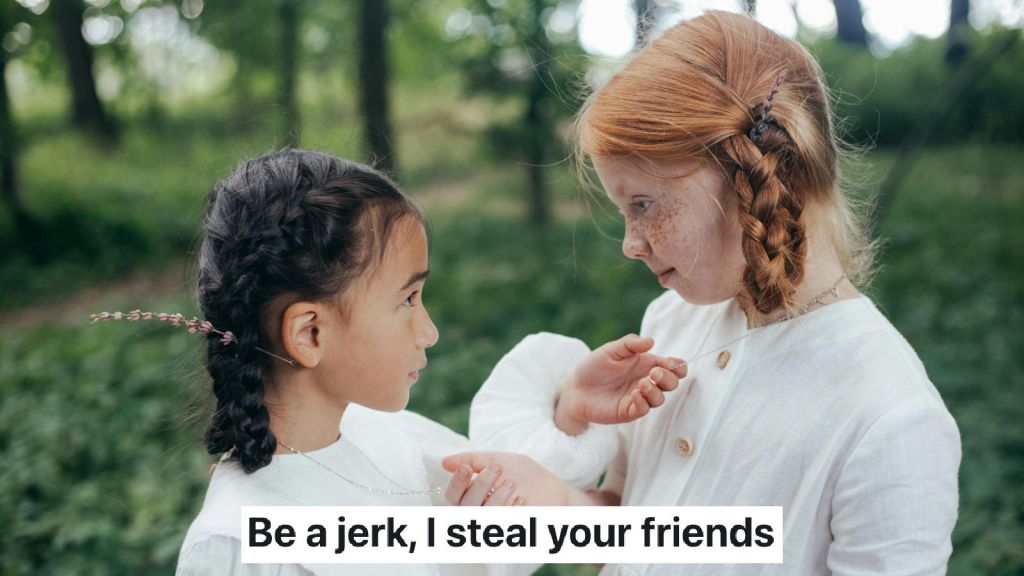 two girls making a promise