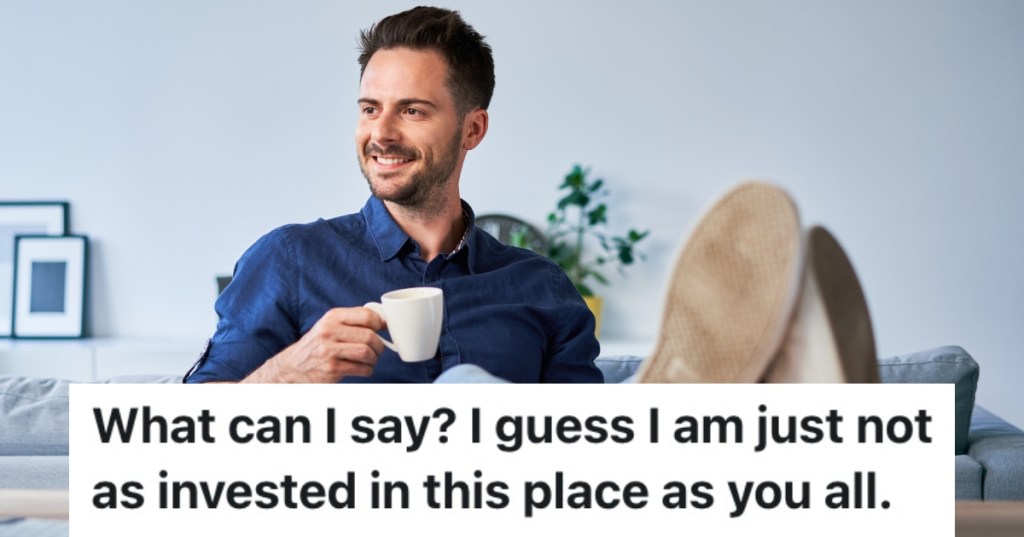 man with feet on desk