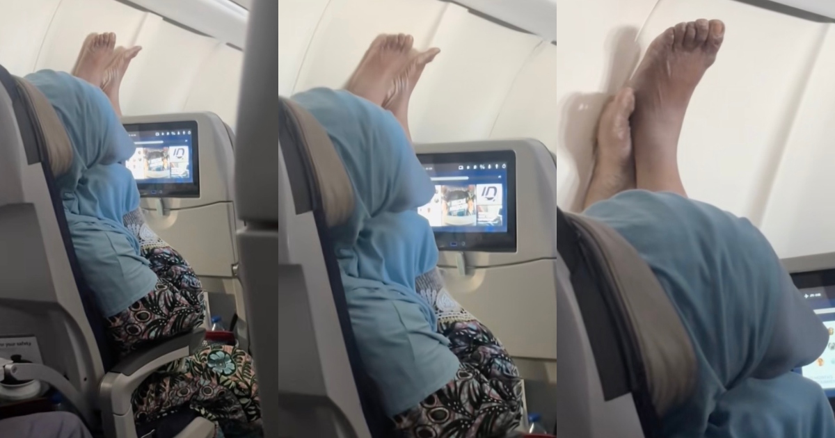 Passenger Left Utterly Grossed Out After Catching the Flier Next to Her Performing a Horrifying Mid Flight Habit feet on a plane