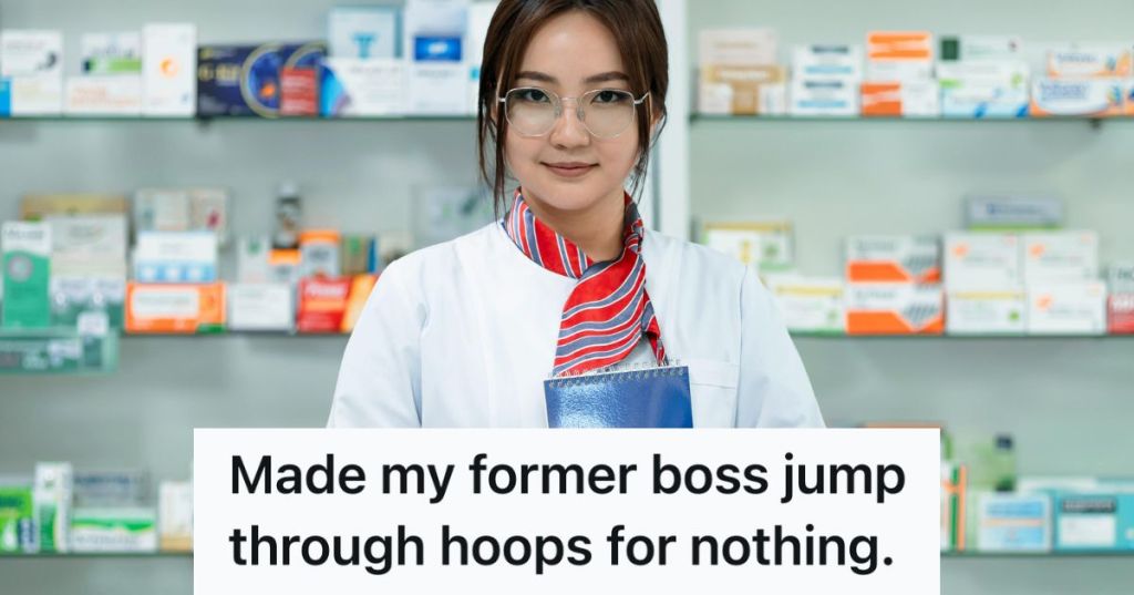 female pharmacist behind counter