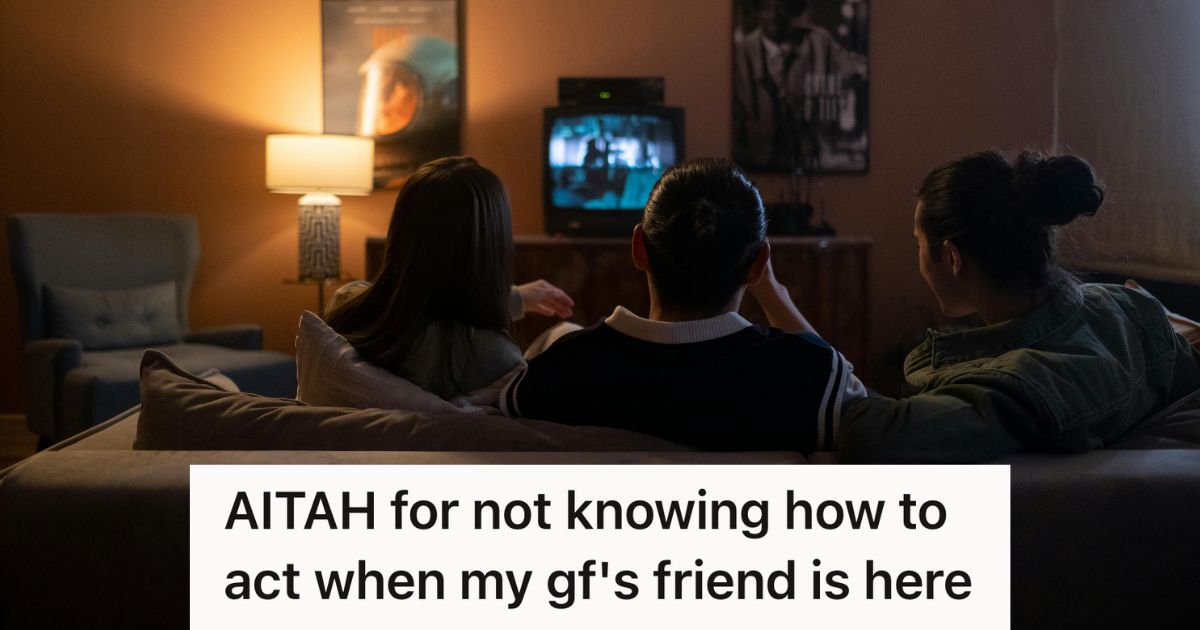 friends watching movie at home