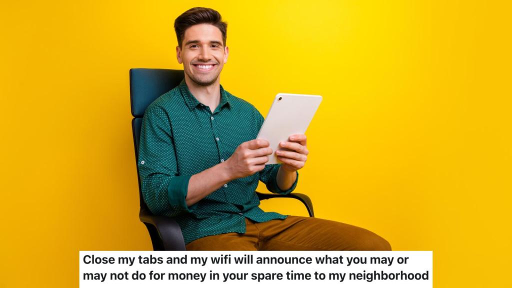 man with an ipad