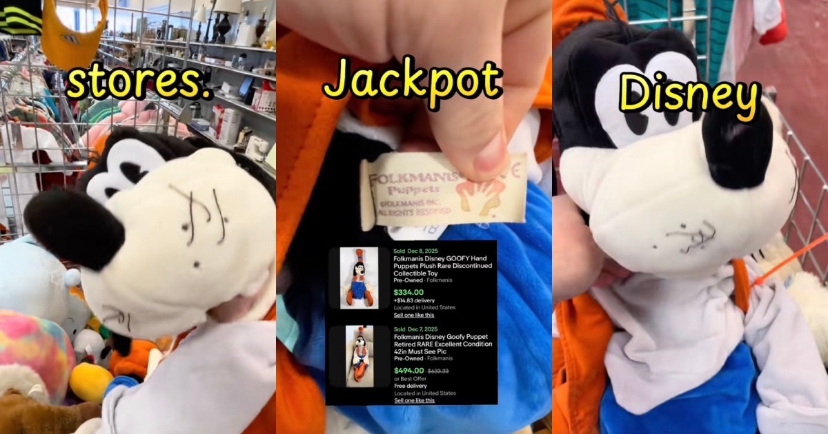 man in a thrift store