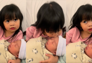 A Little Girl Sang “Happy Birthday” To Her New Baby Sister