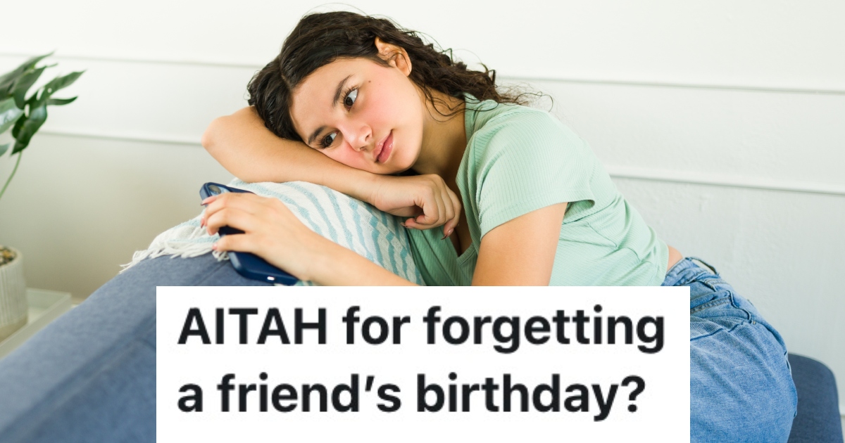 A College Student Forgot Her Friends Birthday, So Her Friend Group Got Together And Celebrated Without Her woman on a couch