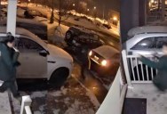 A Woman Got Spooked By A Man Walking Down The Street And Ran Back Inside Her House