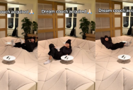 A Man Showed Off The Unique 1970s Couch He Bought