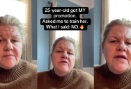 A Workplace Promotion Sparked Tension When One Employee Was Asked to Train the Person Who Got the Job Instead