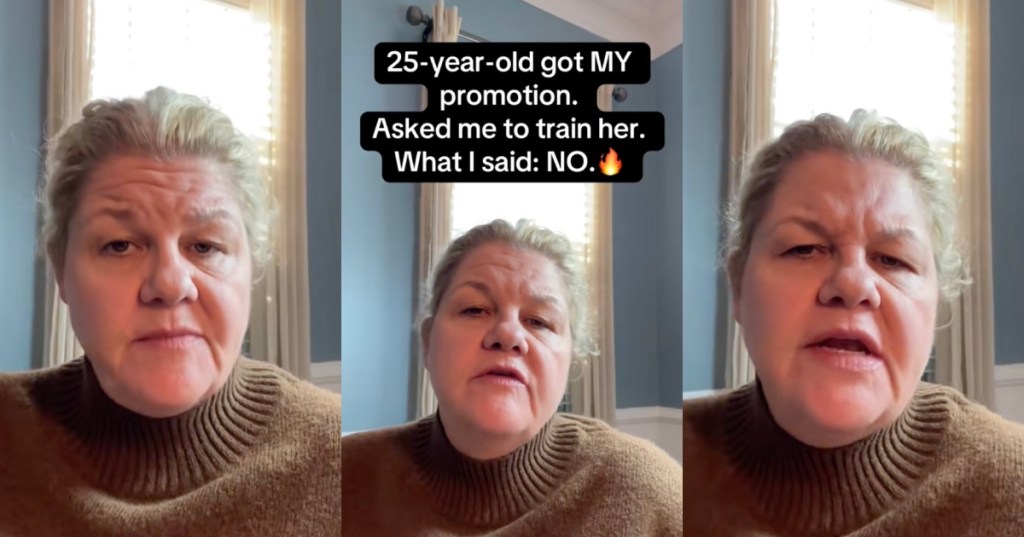 woman talking about work
