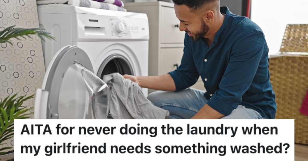 man doing some laundry
