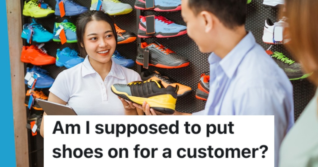 woman in a shoe store