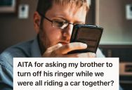 Man Asked His Sibling To Put His Phone On Silent During A Family Car Ride, And When He Refused, An Argument Broke Out Over A Stream Of Loud Text Notifications