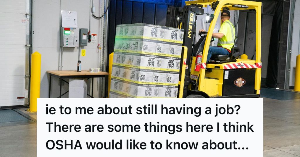 man operating a forklift