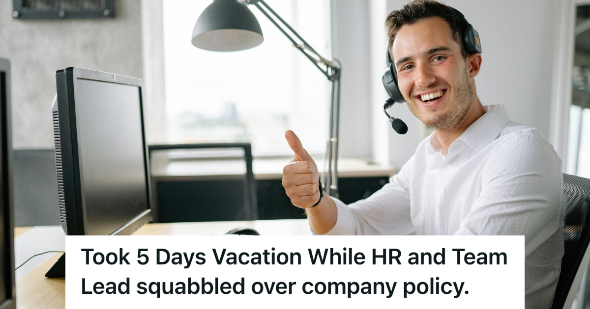 man wearing headset giving a thumbs up