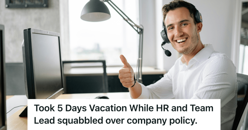 man wearing headset giving a thumbs up