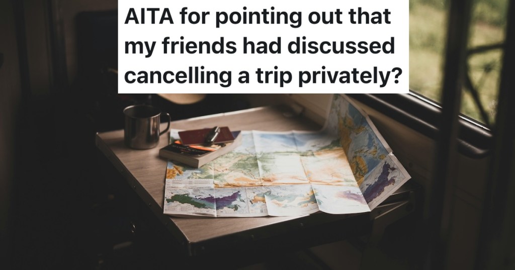 map and various travel items on a desk