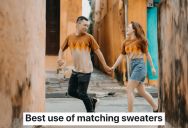 Man Kept Matching Sweater From His Ex-Girlfriend, But He And New Girlfriend Wore It As A Petty Halloween Costume To Mock Her And Her New Boyfriend