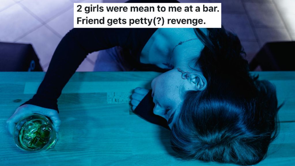 woman with her head down on the bar