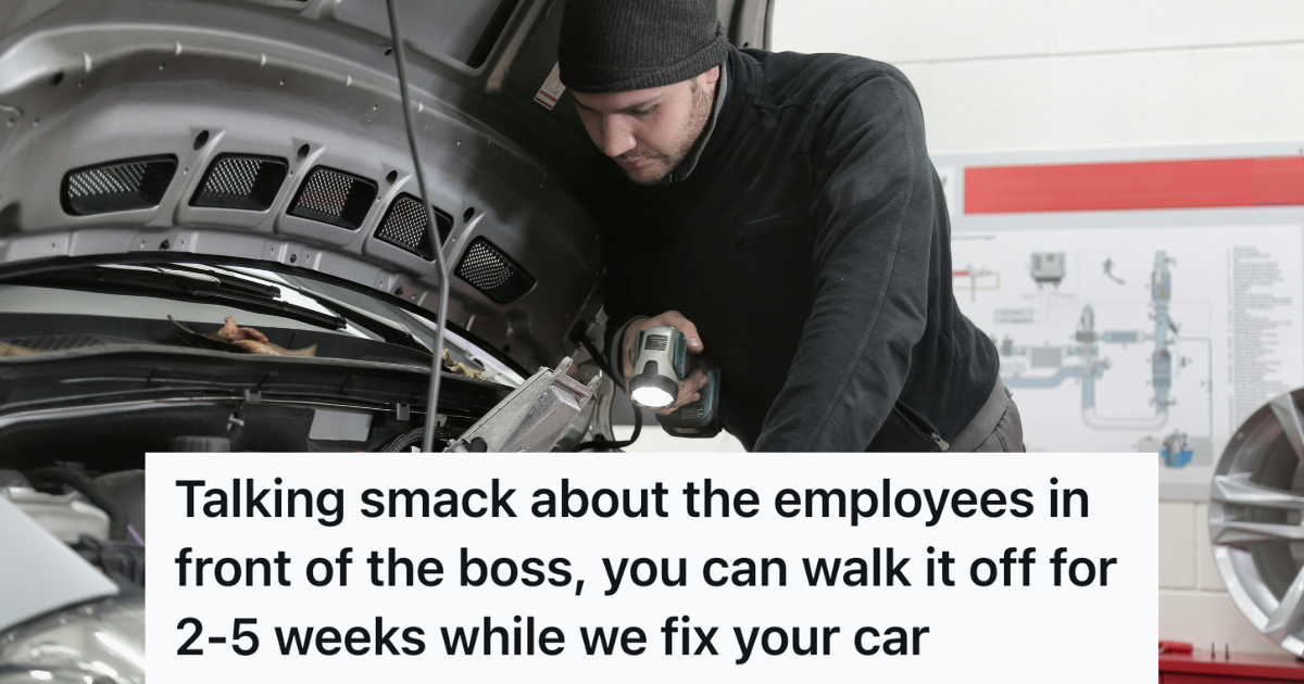 Customer Complained About Mechanics Speaking Spanish While Demanding Immediate Service, So The Boss Made Him Wait Twice As Long For A Simple Repair mechanic working on a car