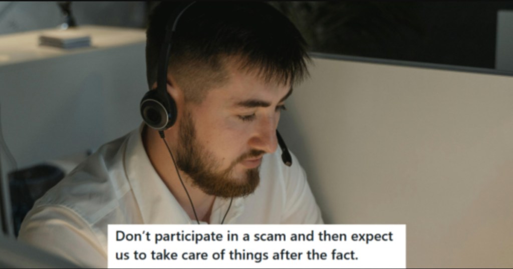 Man in white shirt wearing a headset