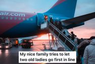 Large Family Were Queueing To Board A Plane When Two Old Ladies Started Complaining About Them In A Different Language, But The Whole Family Were Fluent Too