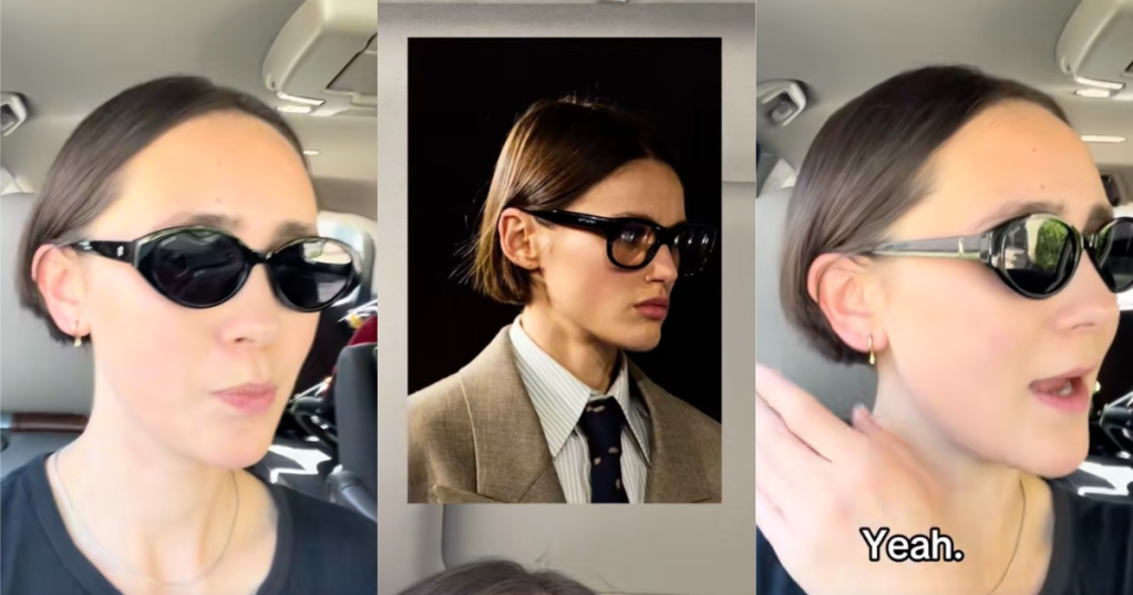 woman talking about her hair