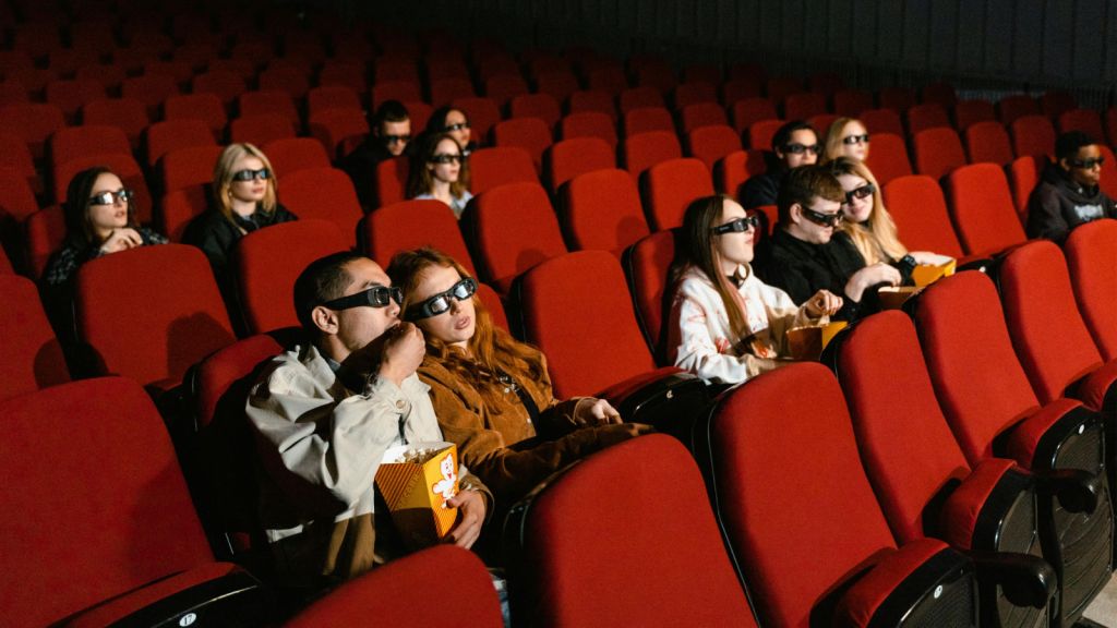 people watching a movie