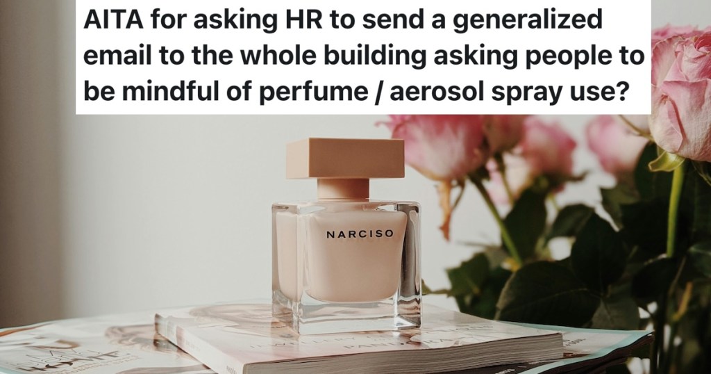 perfume bottle on a table