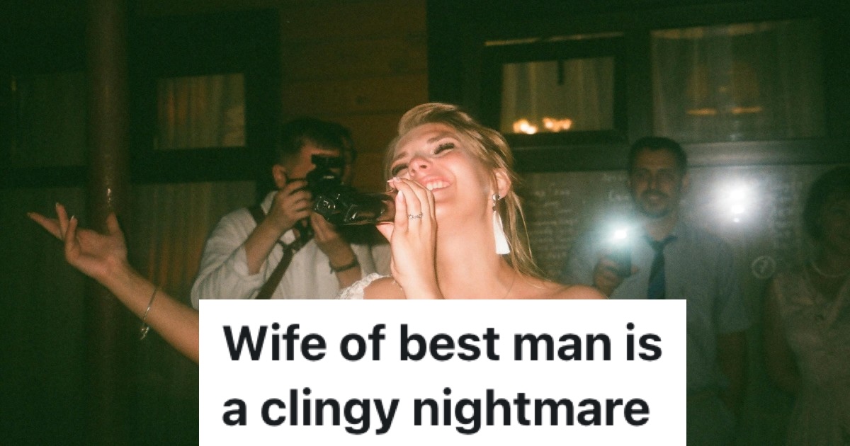 woman dancing at a wedding getting her picture taken