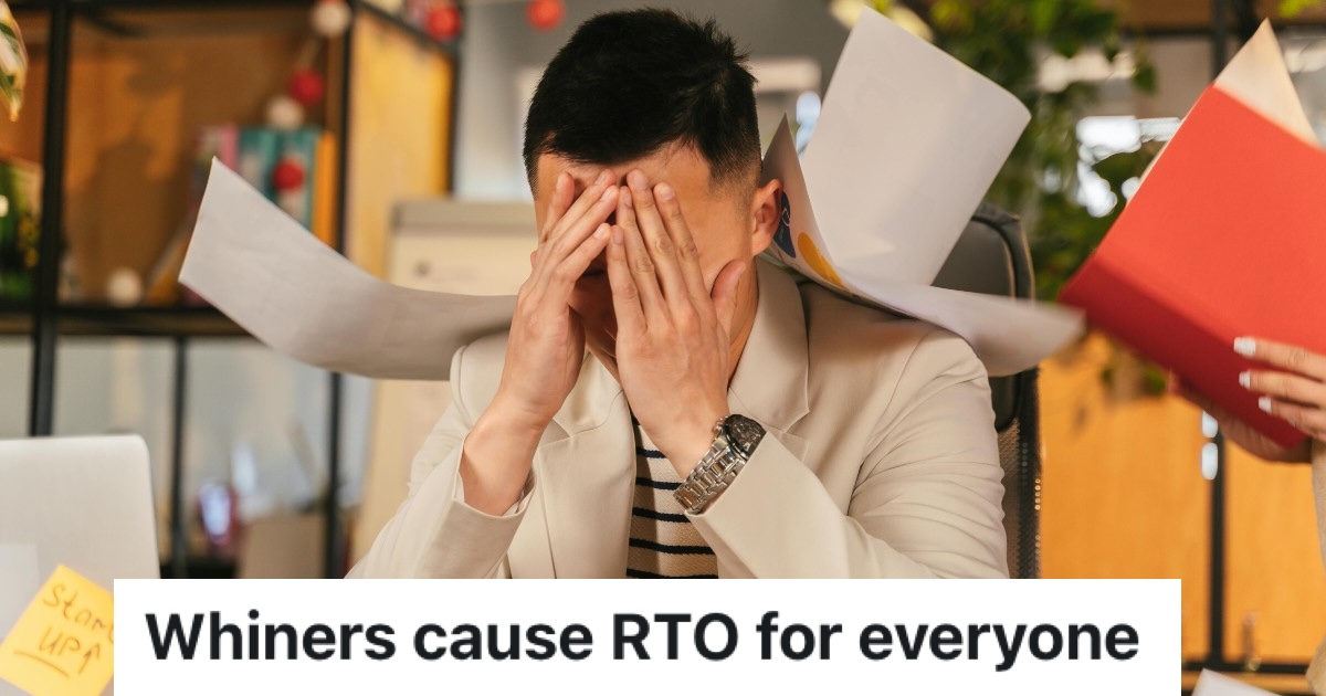 This Team Earned A Coveted Performance Perk, But Their Jealous Coworkers Schemed To Take It From Them overworked man with hands over his face