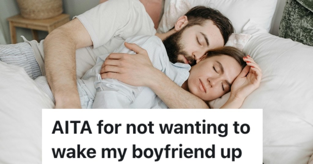 heterosexual couple cuddling in bed