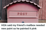 Homeowner Was Ordered By His HOA To Repaint His Mailbox, So He Gave It A Bright Pink Makeover They’d Never Approve Of