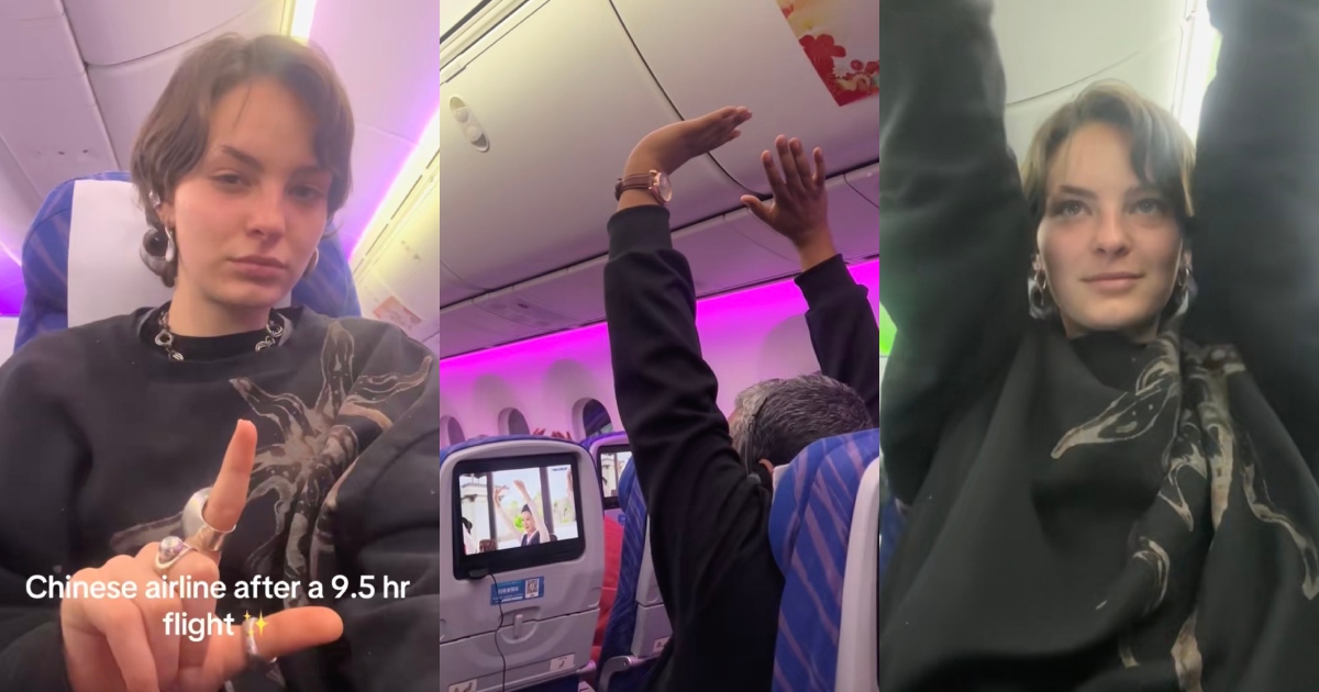 woman on a flight