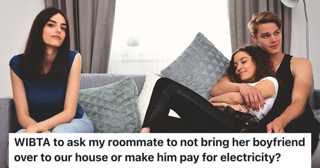 three people on a couch