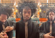 A Shopper Used A Tool At Home Depot To Fix Something And Then Put It Back On A Shelf