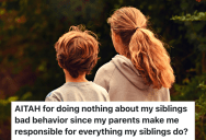 His Parents Make Him Take Care Of His Siblings, But Now He’s Sick Of It And Won’t Help Anymore