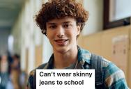 The School Uniform Said Pants Had To Be Beige, So He Wore Beige Skinny Jeans Until A Teacher Told Him To Go To The Office Where The Principal Supported His Interpretation Of The Rules