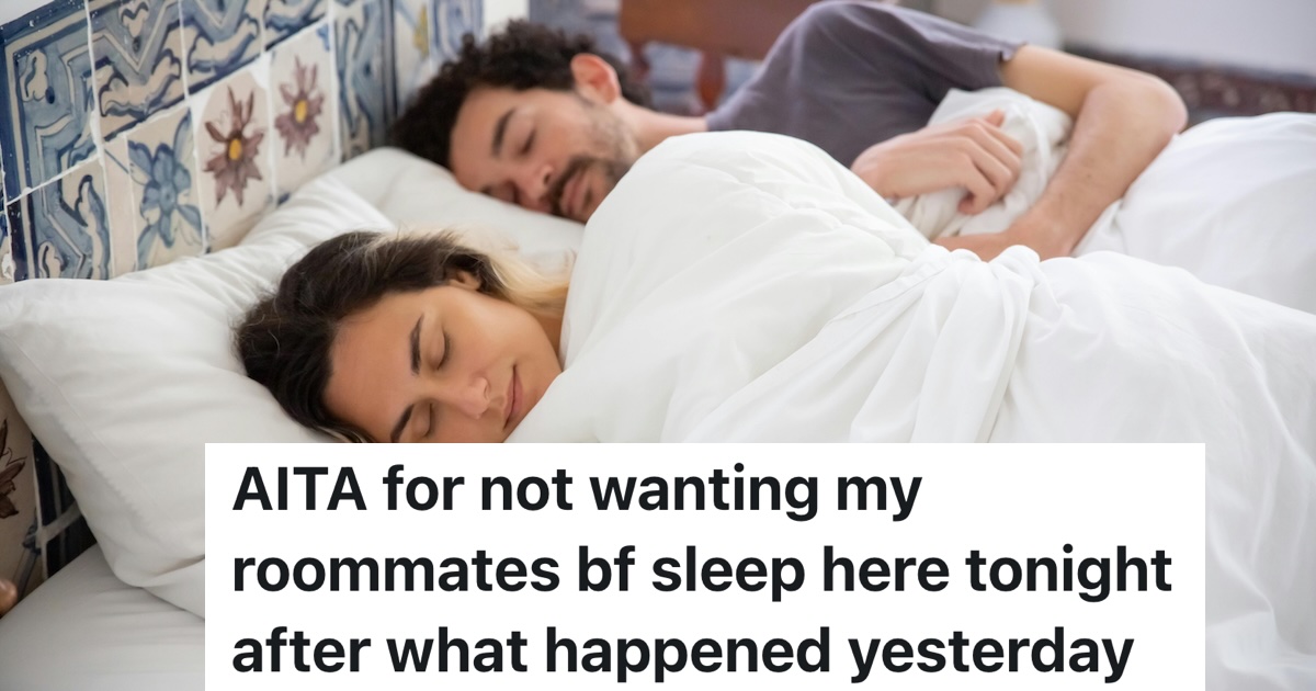 woman and man sleeping in bed